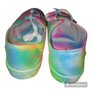 Homemade Custom Hippie Tie Dye Sprayed memory foam time n tru size 9 women'sshoe